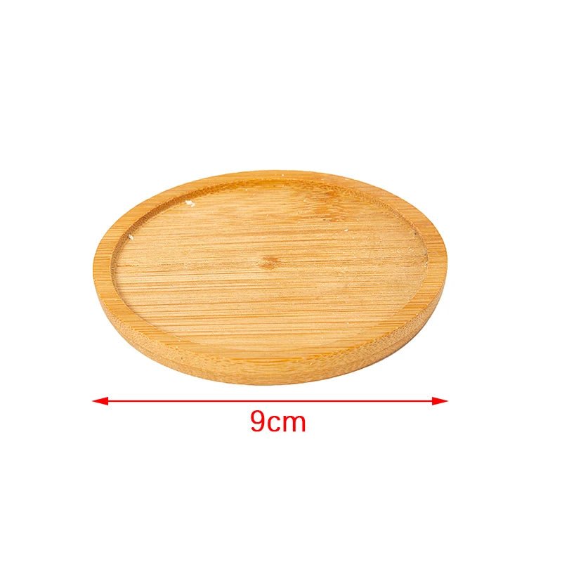 1Pc 6-12cm Bamboo Tray Bonsai Holder Round Plant Stand for Succulent Pot Wood Flower Pot Holder Garden Tools