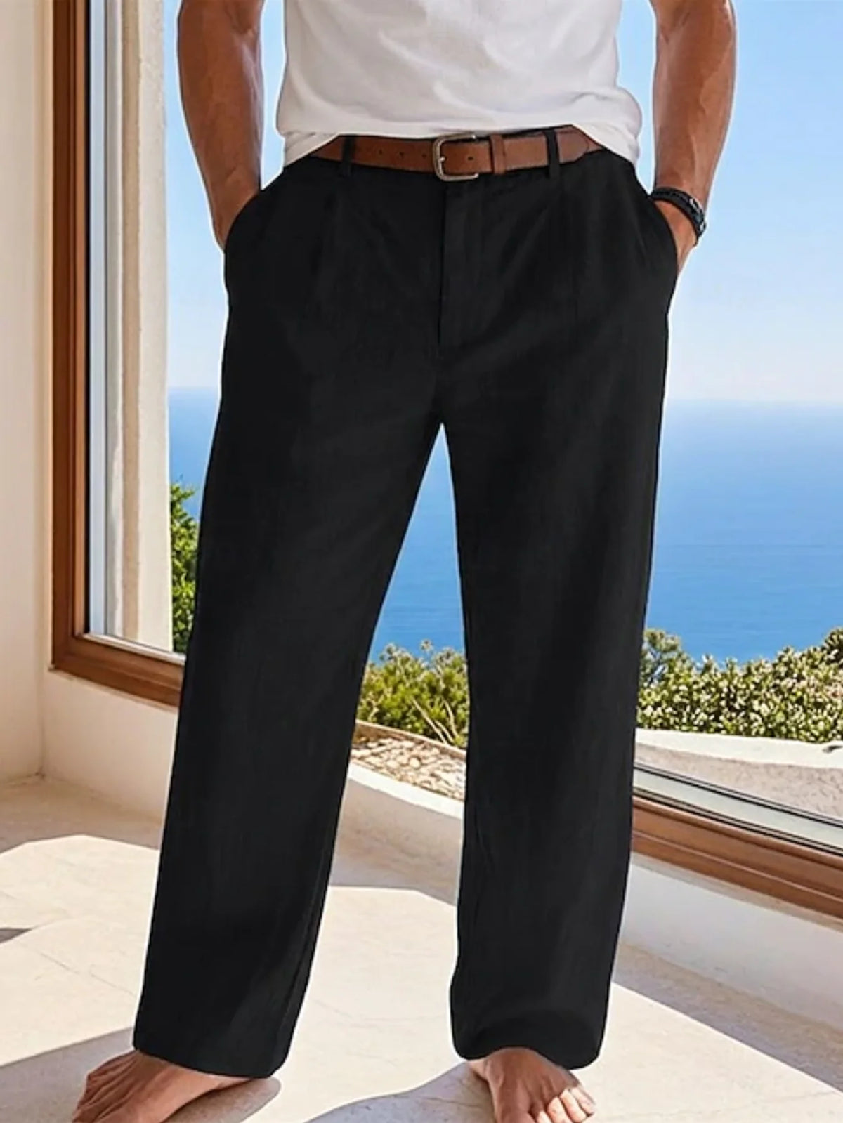 Pantalon Lin Droit – Homme