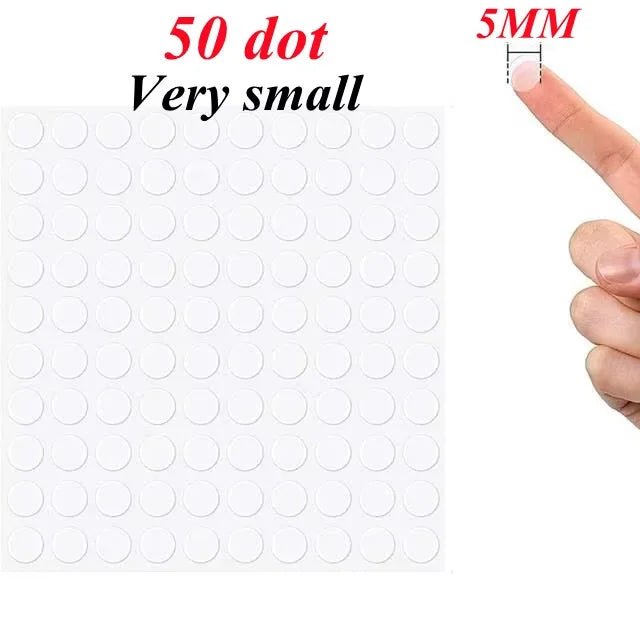 100pcs 1/0.5cm Adhesive Double Sided Tape Stickers Removable Round Sticky Tack No Trace Small Stickers for Festival Decoration