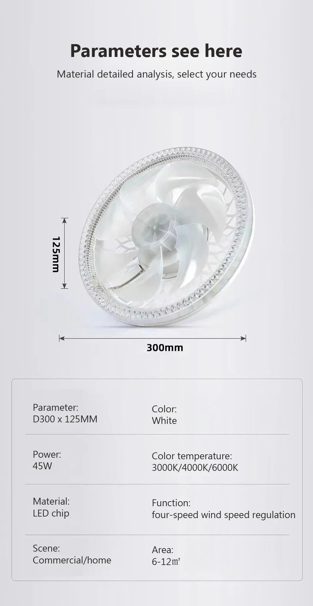 Ventilateur Plafonnier LED avec Télécommande E27 – 4 Vitesses, 360° | Cuisine & Maison