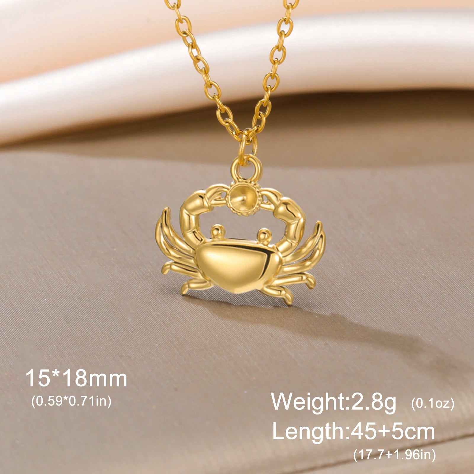 Unift Boho Ocean Style Sea Crab Necklace for Women Stainless Steel Gold Color Aesthetic Fashion Beach Summer Jewelry Gift New