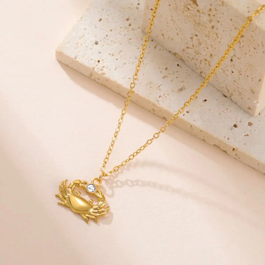 Unift Boho Ocean Style Sea Crab Necklace for Women Stainless Steel Gold Color Aesthetic Fashion Beach Summer Jewelry Gift New