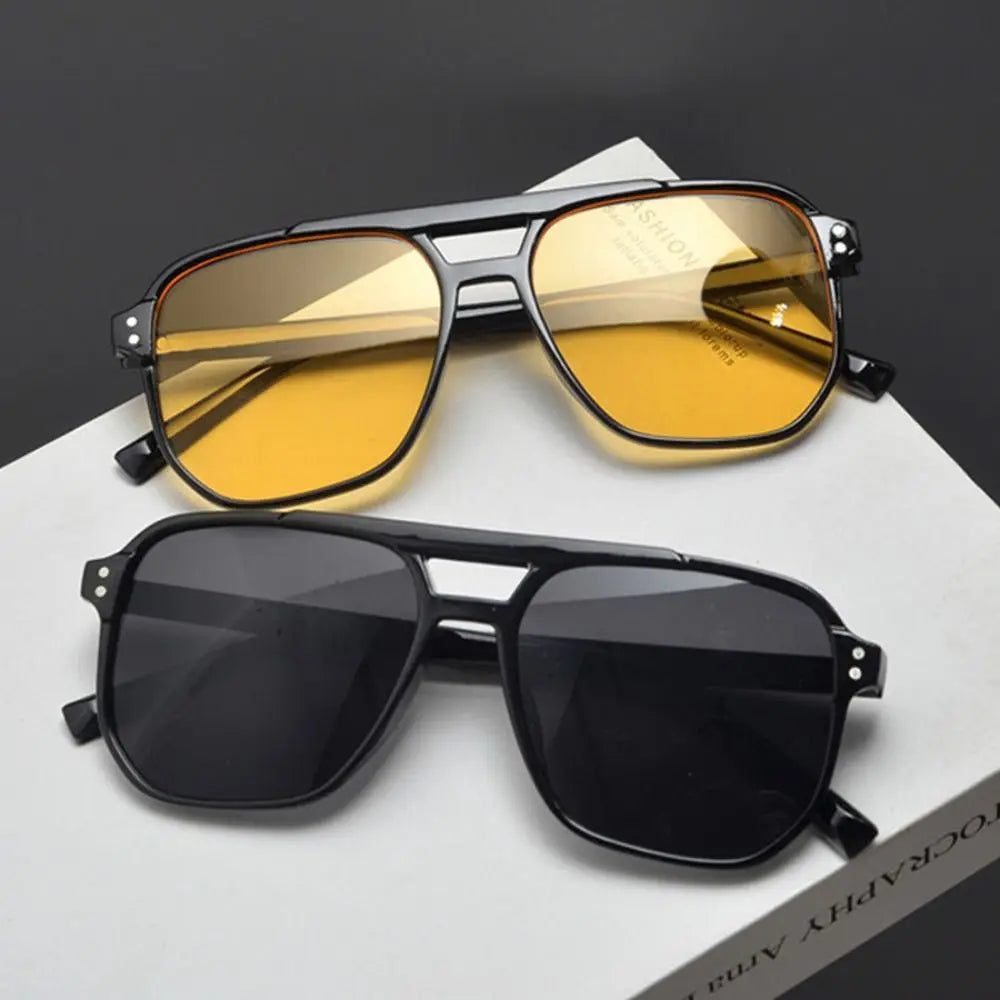 Punk Square Frame Sunglasses Anti-UV Travel Accessories Retro Sunglasses Beach Eye Protection Black Shades Glasses for Women and Men