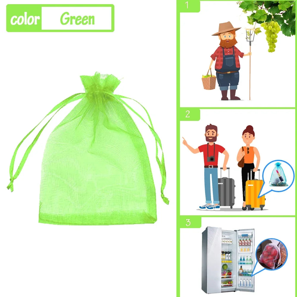 10-100pcs Plant Protection Bags Fruit Grow Bags Netting Mesh for Vegetable Strawberry Grapes Pest Control Anti-Bird Garden Tools