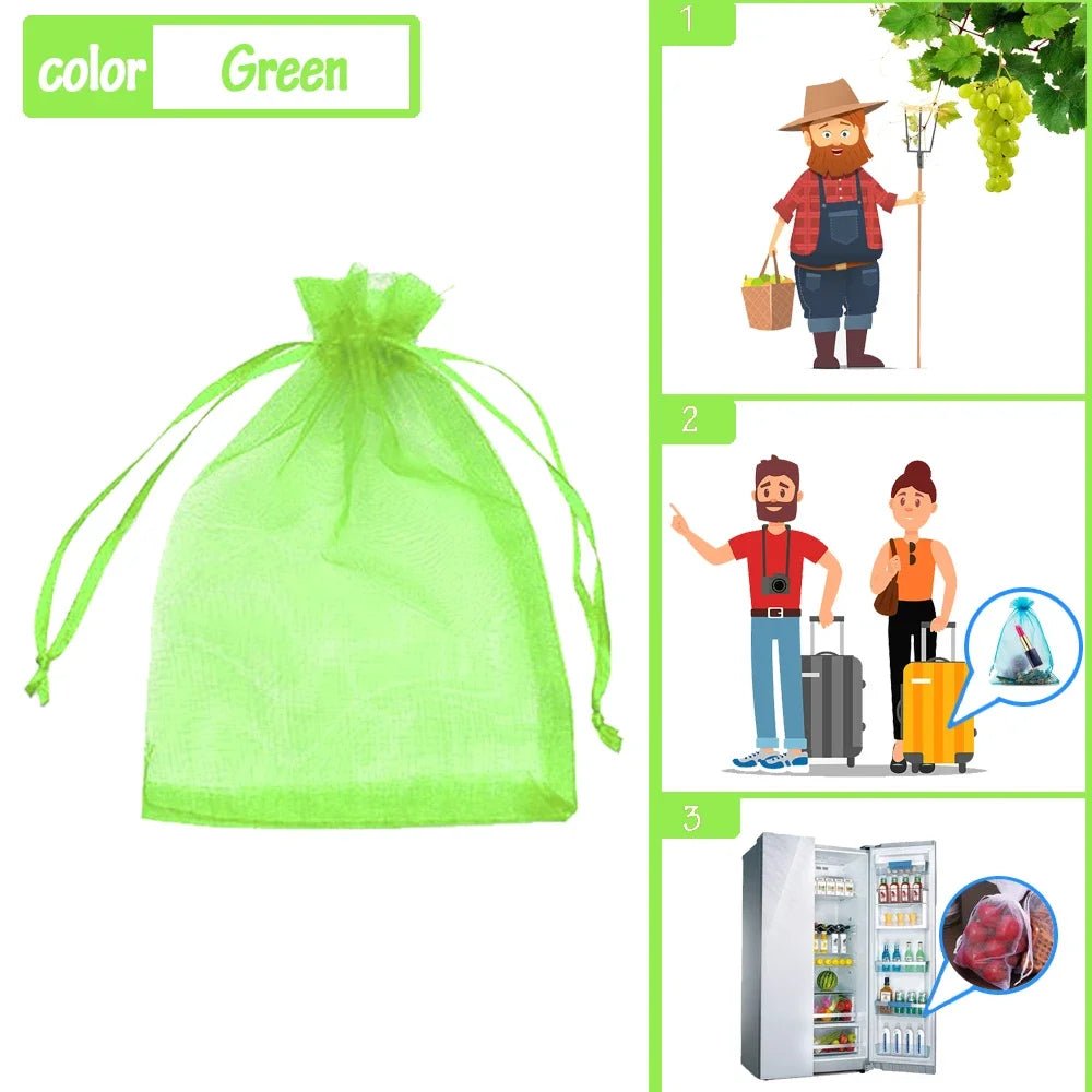 10-100pcs Plant Protection Bags Fruit Grow Bags Netting Mesh for Vegetable Strawberry Grapes Pest Control Anti-Bird Garden Tools