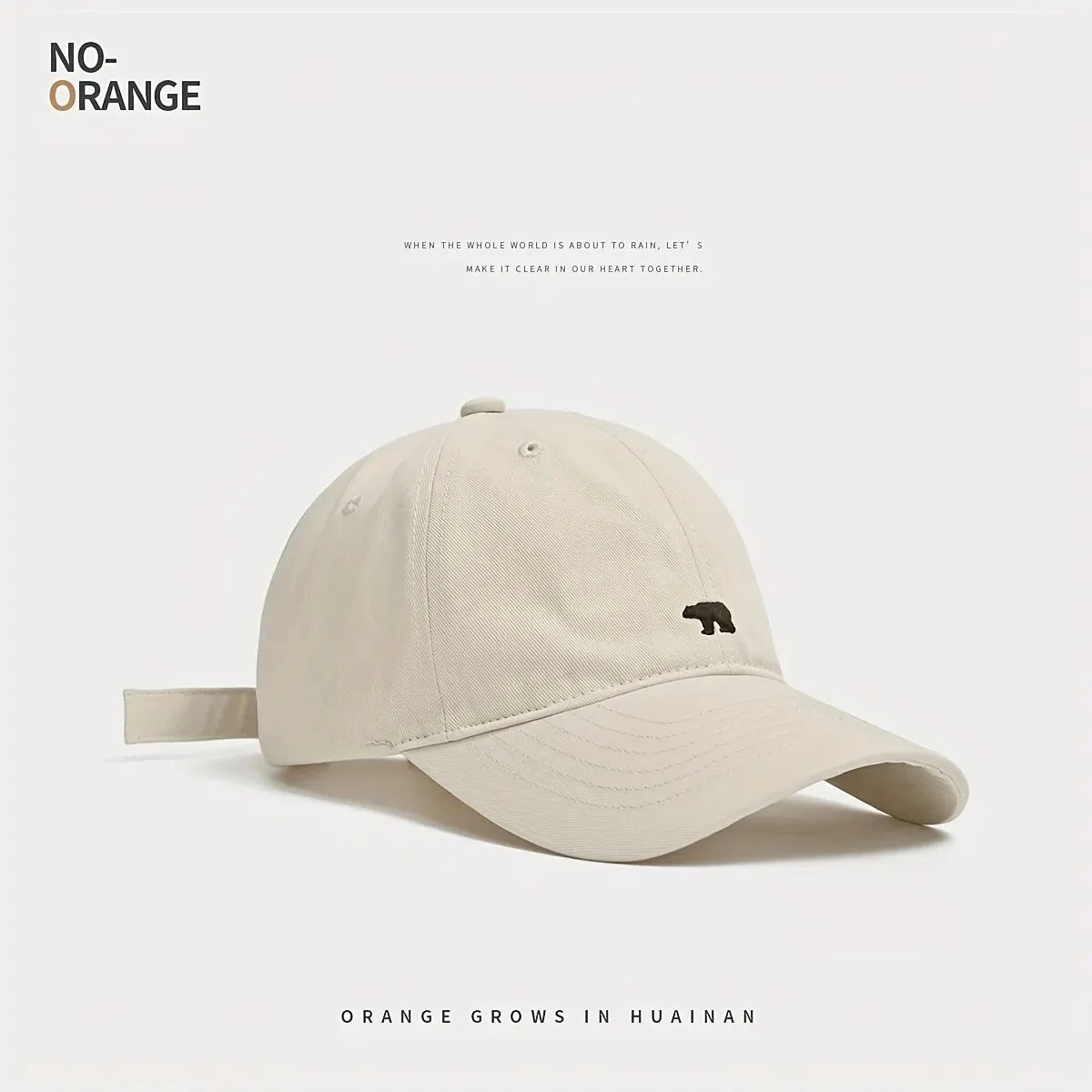 Casquette Baseball Ours Brodé – Protection Solaire, Respirante & Réglable, Unisexe