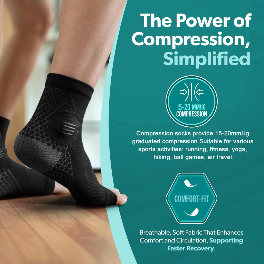 Chaussettes de Compression Fasciite Plantaire & Tendinite Achille – Soulagement Talon & Gonflement