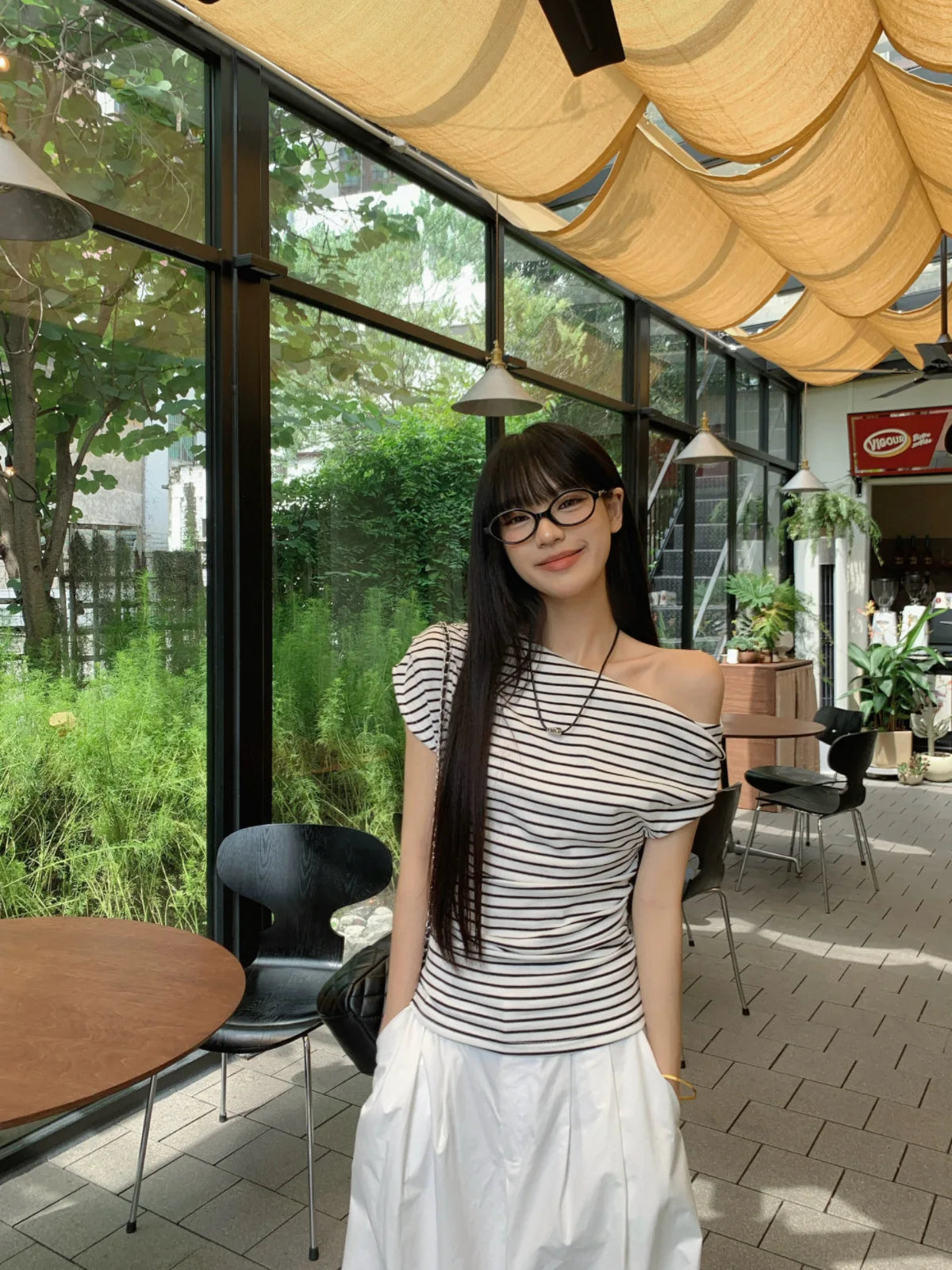 2026 Summer Striped Sexy T-shirt Women Slim Skinny Short Sleeve Y2K Korean Fashion Japanese Tee Shirt Woman Crop Tops Clothes