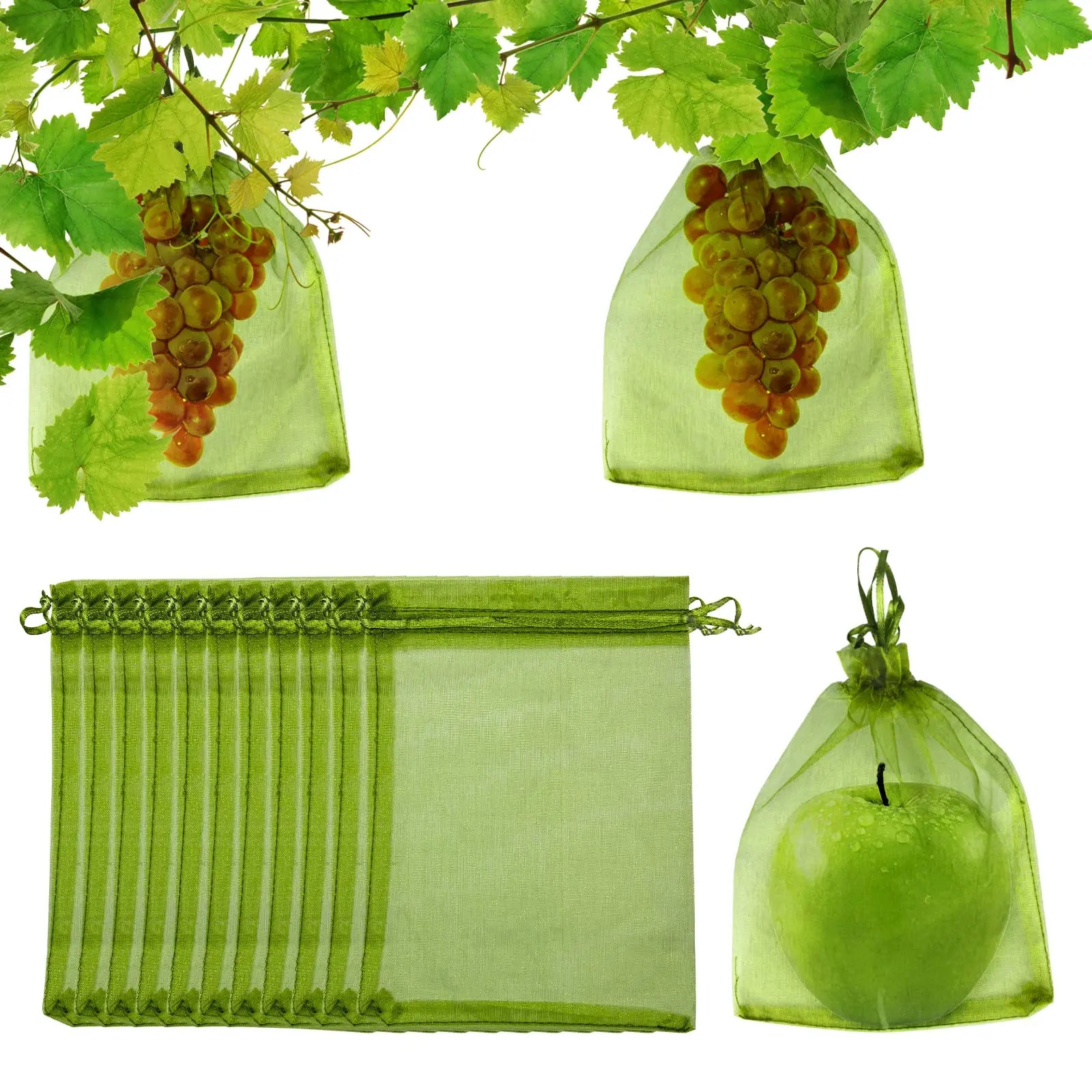 10-100pcs Plant Protection Bags Fruit Grow Bags Netting Mesh for Vegetable Strawberry Grapes Pest Control Anti-Bird Garden Tools