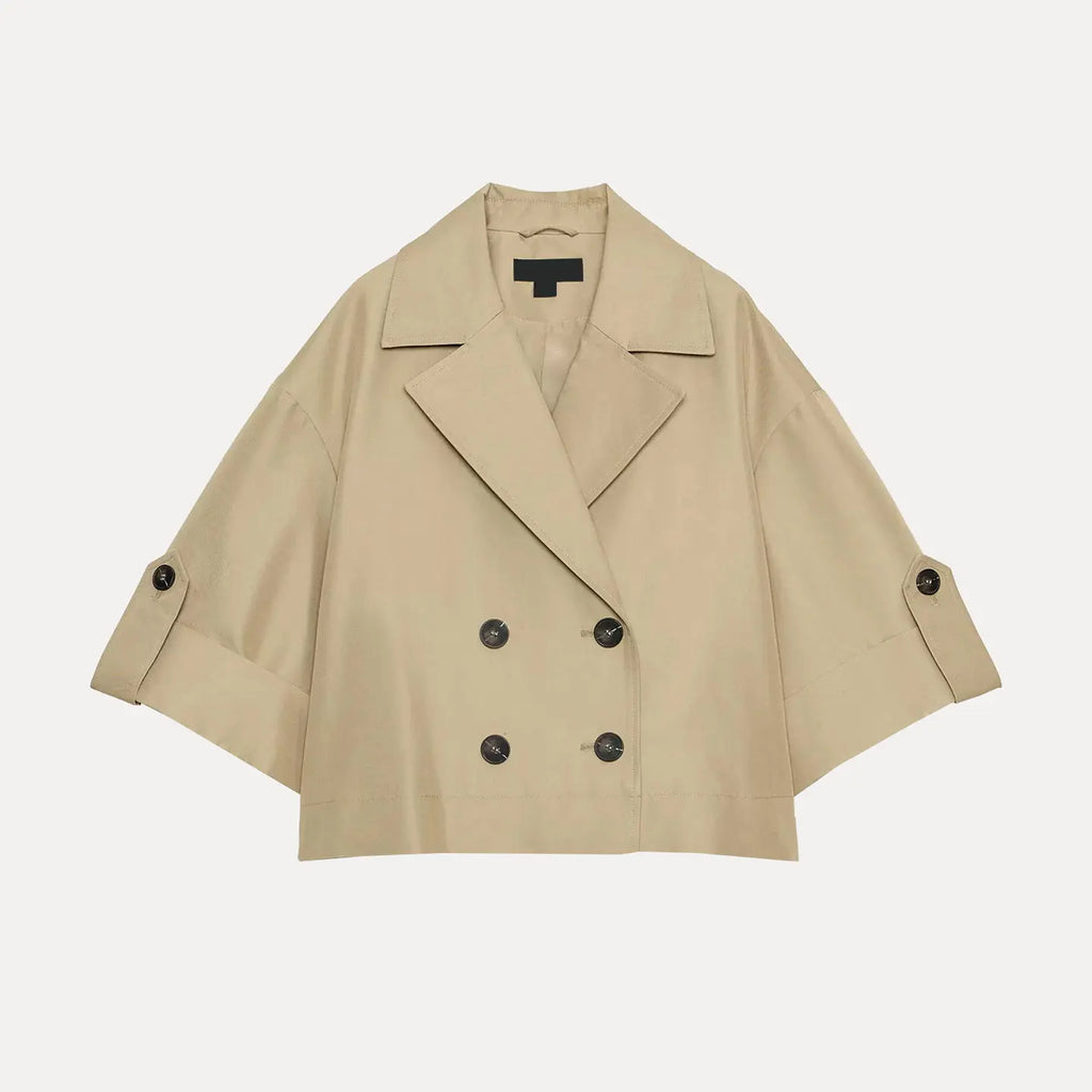 Women's Short Sleeve Double Breasted Jacket Casual Style Standard Fit Other Material 100% Summer 2026 New Arrival from China