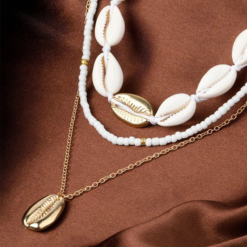 New Beach Style Seashell Necklace Beaded Choker Necklaces for Women Handmade Starfish Pendant Fashion Ocean Jewelry Чокер