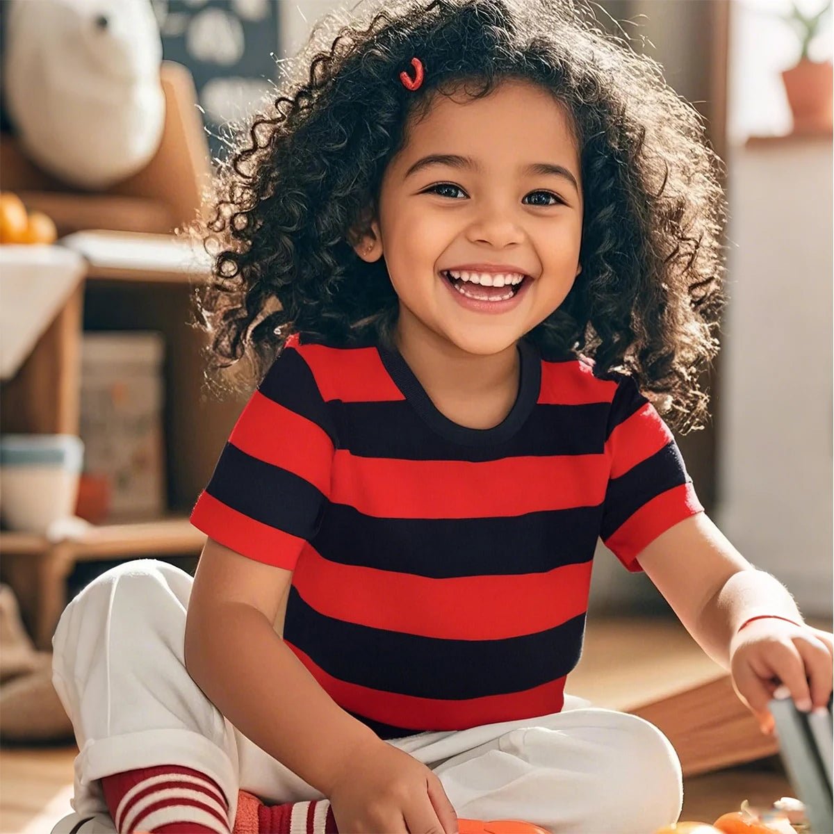 Kids Striped Tshirt Toddler T-shirt Boys Girls Cotton Short Sleeve Tops Children Summer Casual Tee Halloween Carnival Daily Wear