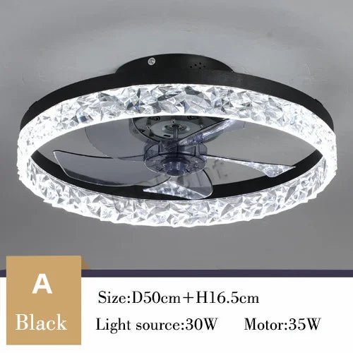 Ventilateur Plafonnier LED Intelligent avec Télécommande – Dimmable, Décor Chambre & Salon | Smart Fan