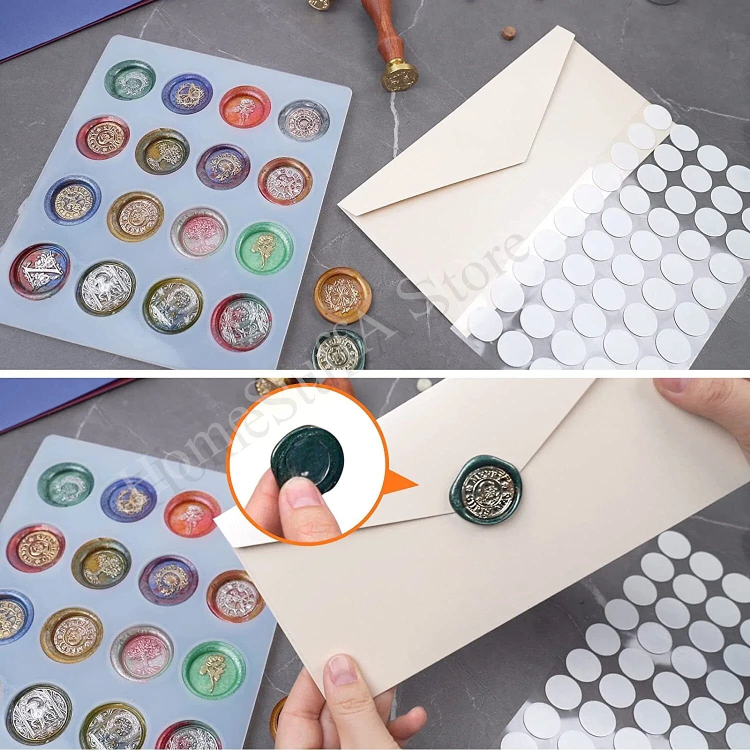 50 dot 1/1.5/2cm Adhesive Double Sided Tape Stickers Removable Round Sticky Tack No Trace Small Stickers for Festival Decoration