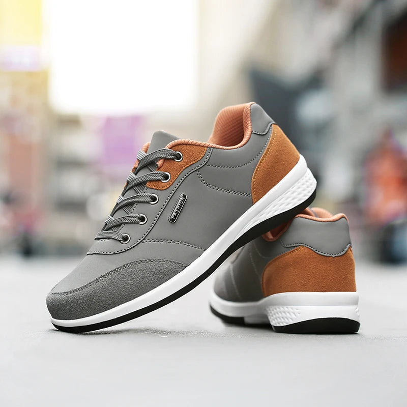 YRZL Men's Shoes Spring Autumn Waterproof Walking Sneakers Leisure Male Leather Sports Shoes Non-Slip Footwear Tennis for Men