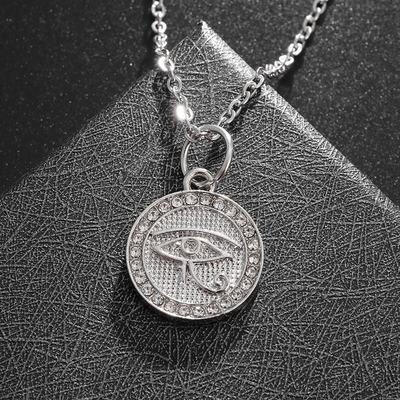 Ancient Egyptian Pharaoh Life Anka Cross Stainless Steel Necklace Anubis Totem Pendant Men\'s Amulet Jewelry Leather Rope Chain