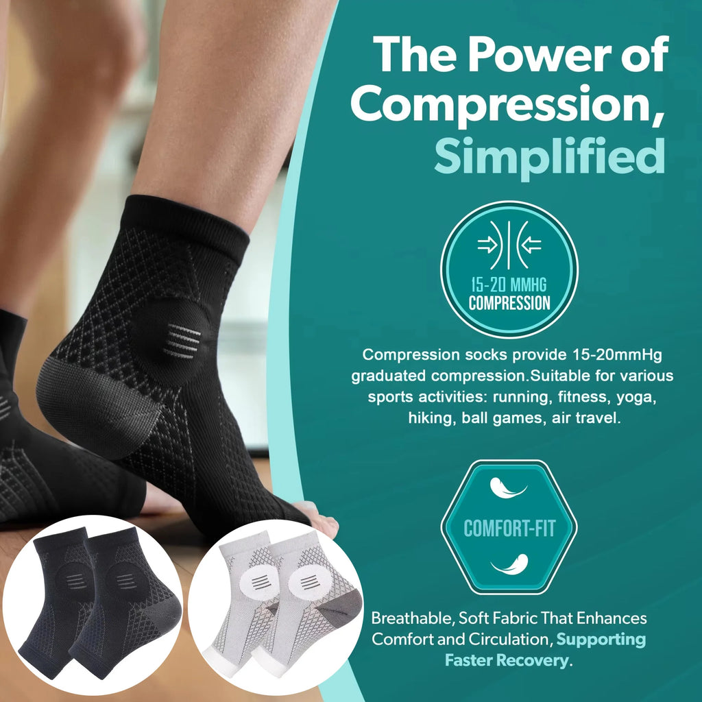 Chaussettes de Compression Fasciite Plantaire & Tendinite Achille – Soulagement Talon & Gonflement
