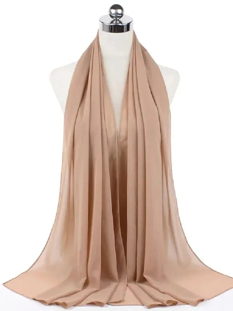 New Fashion Women Solid Chiffon Headscarf Ready To Wear Instant Hijab Scarf Muslim Shawl Islamic Hijabs Arab Wrap Head Scarves