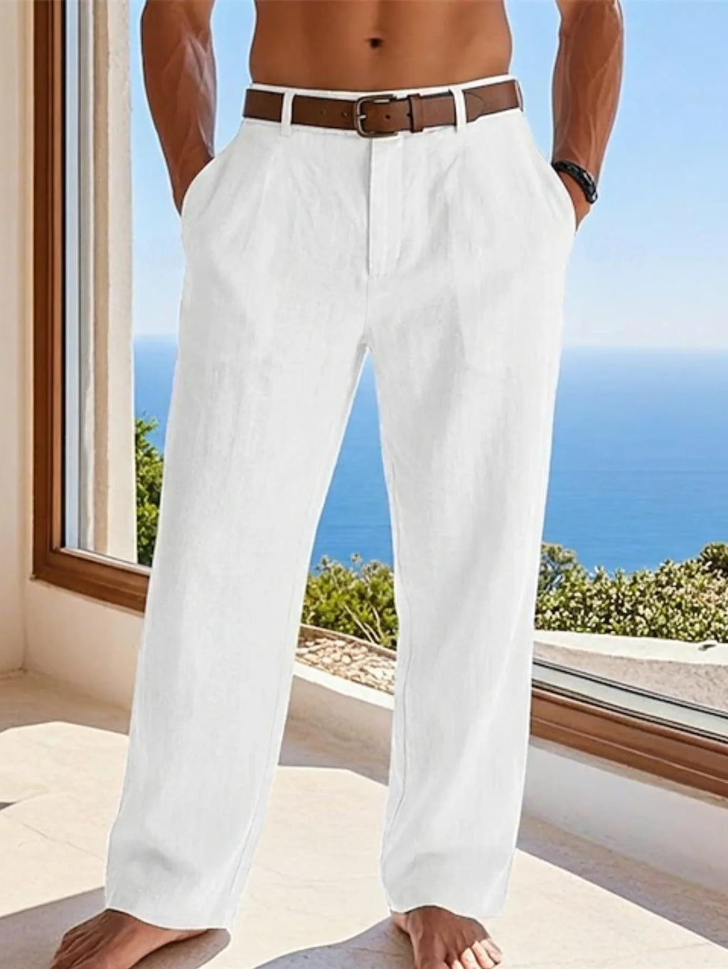 Pantalon Lin Droit – Homme