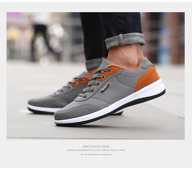 YRZL Men's Shoes Spring Autumn Waterproof Walking Sneakers Leisure Male Leather Sports Shoes Non-Slip Footwear Tennis for Men