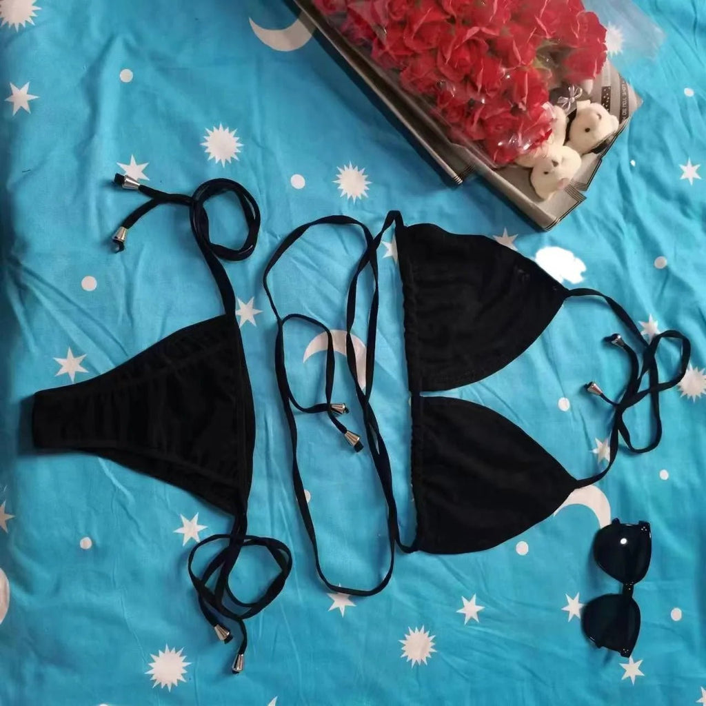 Bikini Femme Deux Pièces – Halter Neck, Taille Haute, Sans Armature | Style Plage Été