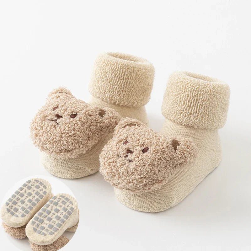 Winter Thicken Wool Newborn Baby Socks Warm Plush Loop Cotton Boy Girl Kid Toddler Socken Cartoon Animal Children Floor Stocking