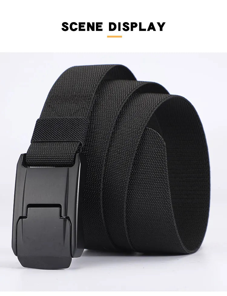 New Stretch Belt For Men and Women Quick Release Buckle Strong Real Nylon Unisex Elastic Belt Overalls Work Belt