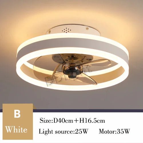 Ventilateur Plafonnier LED Intelligent avec Télécommande – Dimmable, Décor Chambre & Salon | Smart Fan