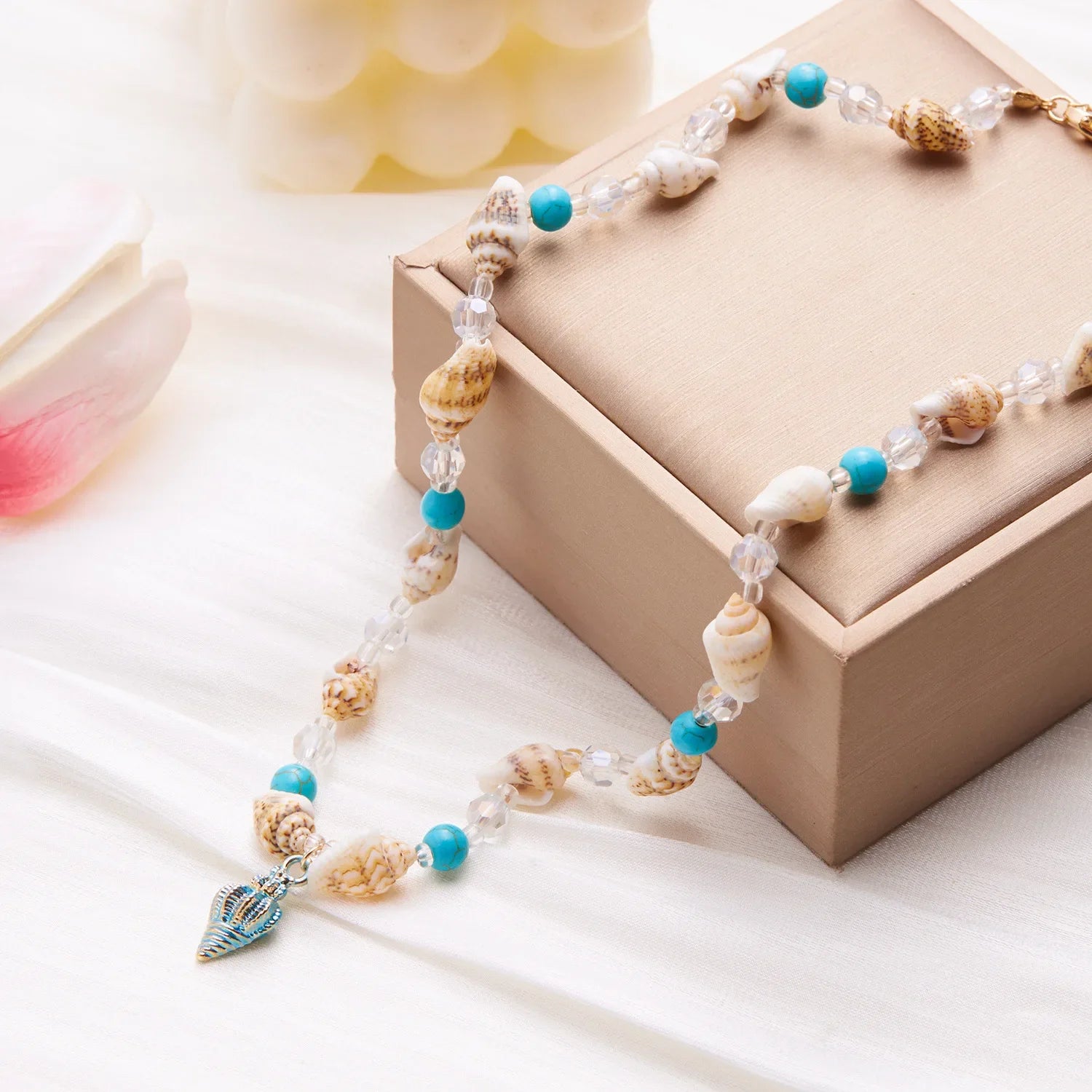 New Beach Style Seashell Necklace Beaded Choker Necklaces for Women Handmade Starfish Pendant Fashion Ocean Jewelry Чокер