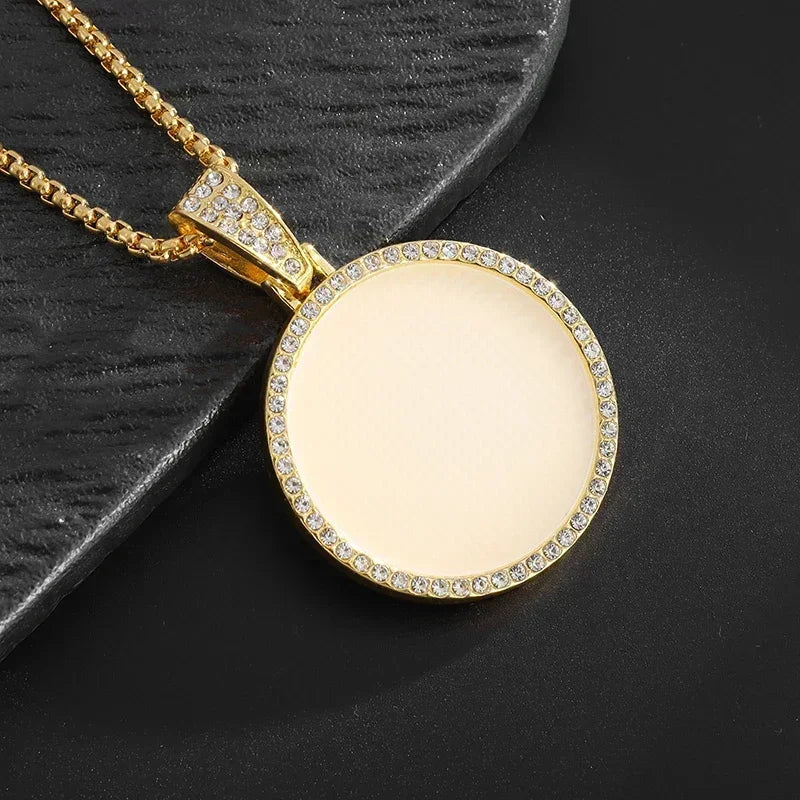 Hip-Hop Iced Out Spades Playing Card Necklace Men\'s Personalized Street Hip-Hop Rock Trend Jewelry Cool Luck Necklace