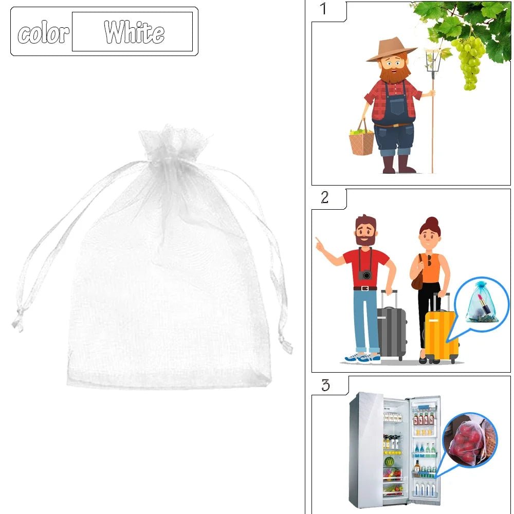 10-100pcs Plant Protection Bags Fruit Grow Bags Netting Mesh for Vegetable Strawberry Grapes Pest Control Anti-Bird Garden Tools