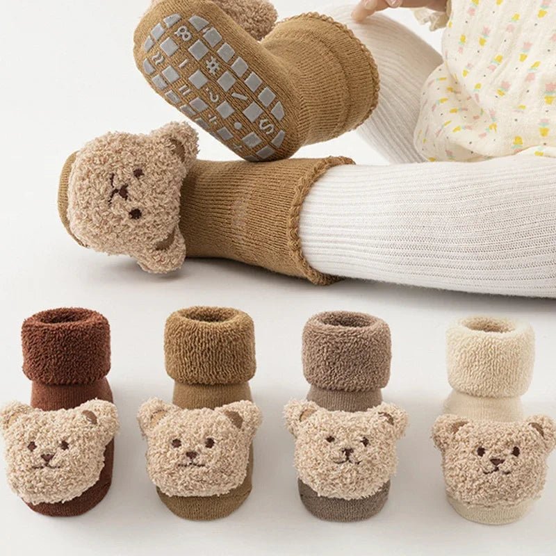 Winter Thicken Wool Newborn Baby Socks Warm Plush Loop Cotton Boy Girl Kid Toddler Socken Cartoon Animal Children Floor Stocking
