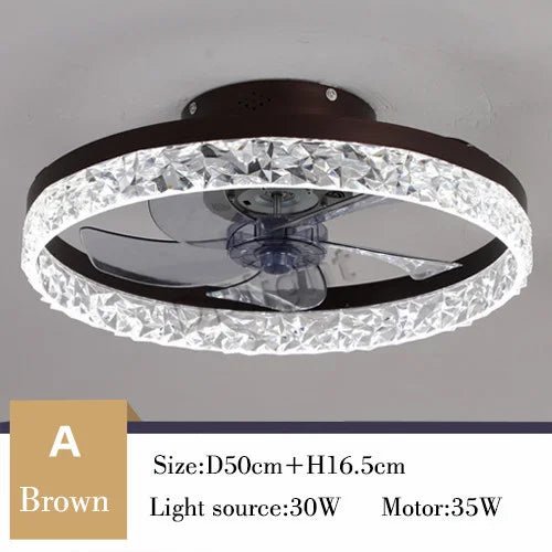 Ventilateur Plafonnier LED Intelligent avec Télécommande – Dimmable, Décor Chambre & Salon | Smart Fan