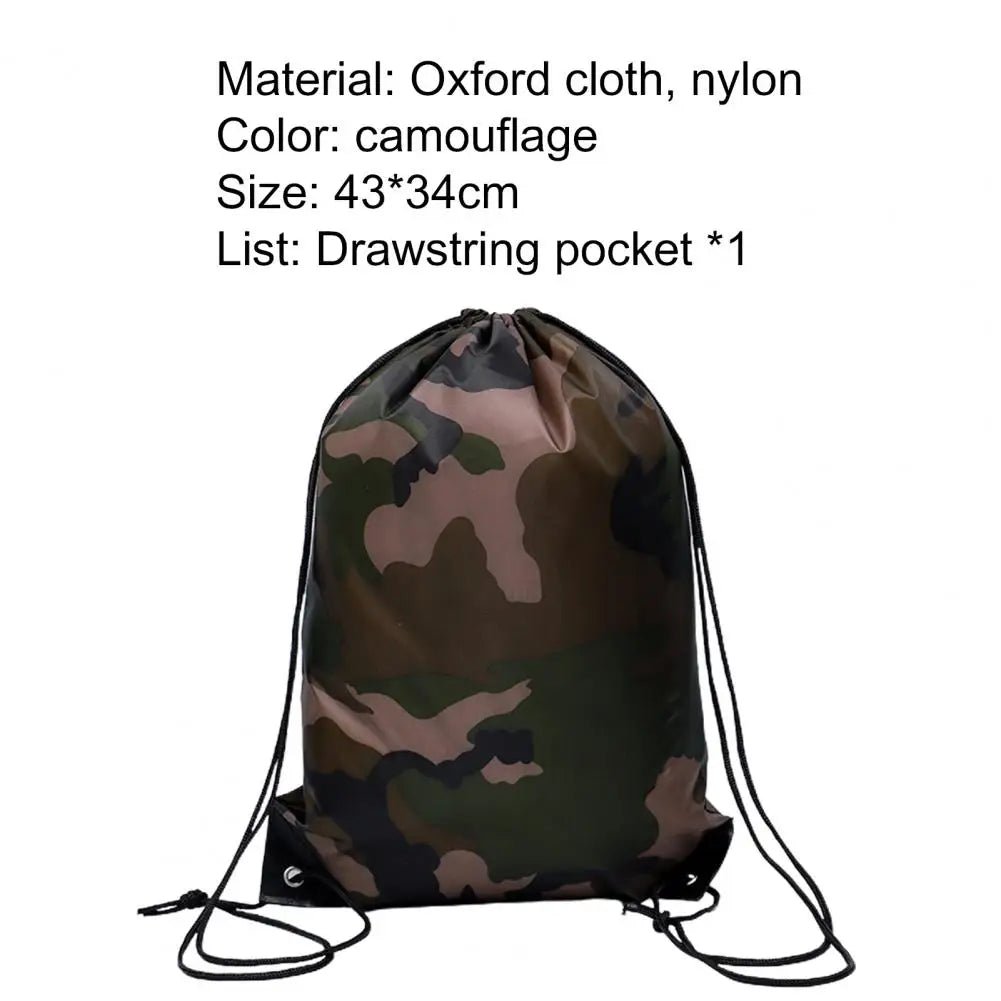 Sac à Dos Camouflage Léger à Cordon – Gym, Voyage, Camping & Randonnée | 43x34cm