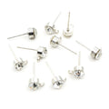 50pcs Stud Earrings Pins with Zircon 4/5/6mm Rhinestone Basic Earring Studs DIY Jewelry Making Accessories Findings