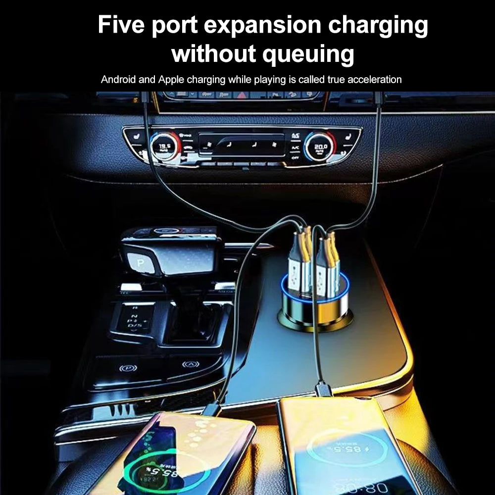 Power Up Your Drive: 66-250W PD Car Charger with QC3.0 Fast Charging and Digital Display for Ultimate Convenience