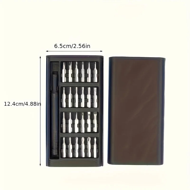 Kit 25-en-1 Mini Tournevis – Têtes Plates & Cruciformes pour Électronique