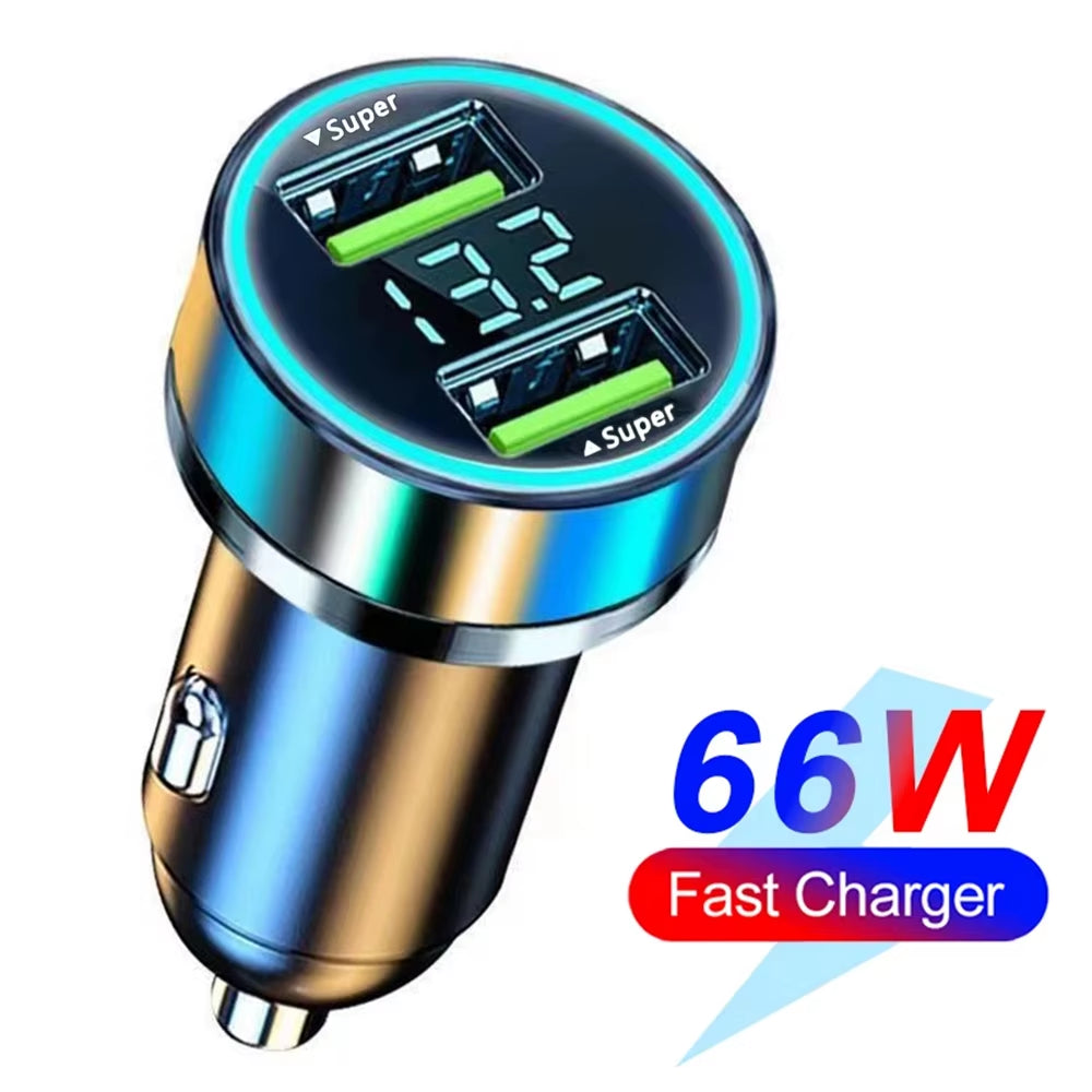 Power Up Your Drive: 66-250W PD Car Charger with QC3.0 Fast Charging and Digital Display for Ultimate Convenience