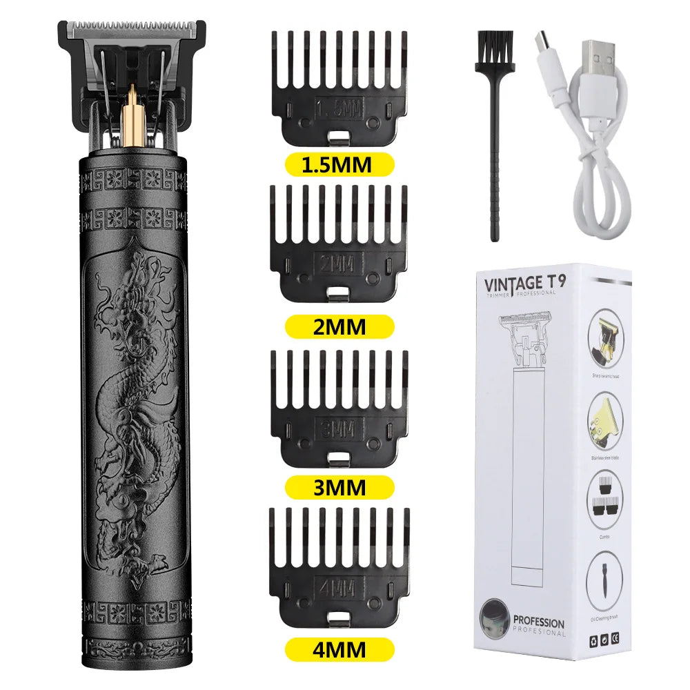 Tondeuse Homme Professionnelle T9 Rétro – Rasoir Électrique Barber, Zones Sensibles