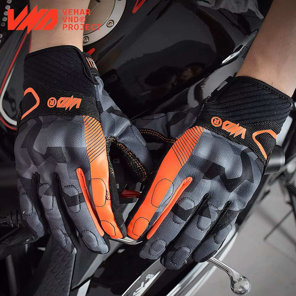 Vemar Motorcycle Gloves Summer Women Motocross Gloves Full Finger Riding Gloves Motorcycle Anti-Drop Touchscreen Cycling Gloves