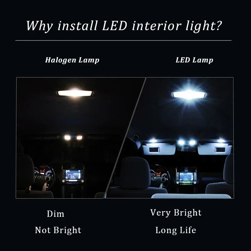 12Pcs Car Interior LED Bulb Light Kit for Citroen Spacetourer 2016 2017 2018 2019 2020 2021 2022 Dome Trunk Reading Lamp