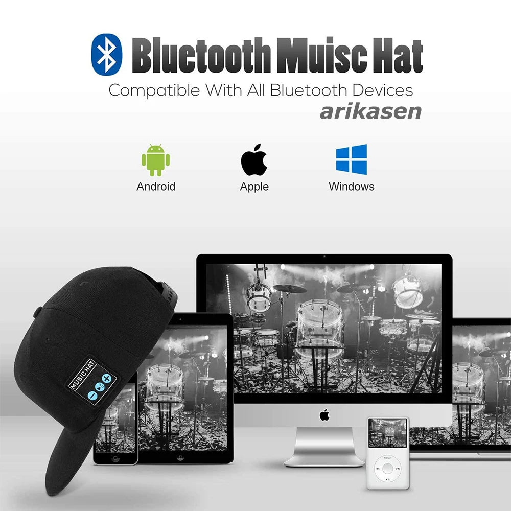 Hat with Bluetooth Speaker Adjustable Wireless Smart Speakerphone Cap for Outdoor Sport Wireless Bluetooth Baseball Cap with Mic