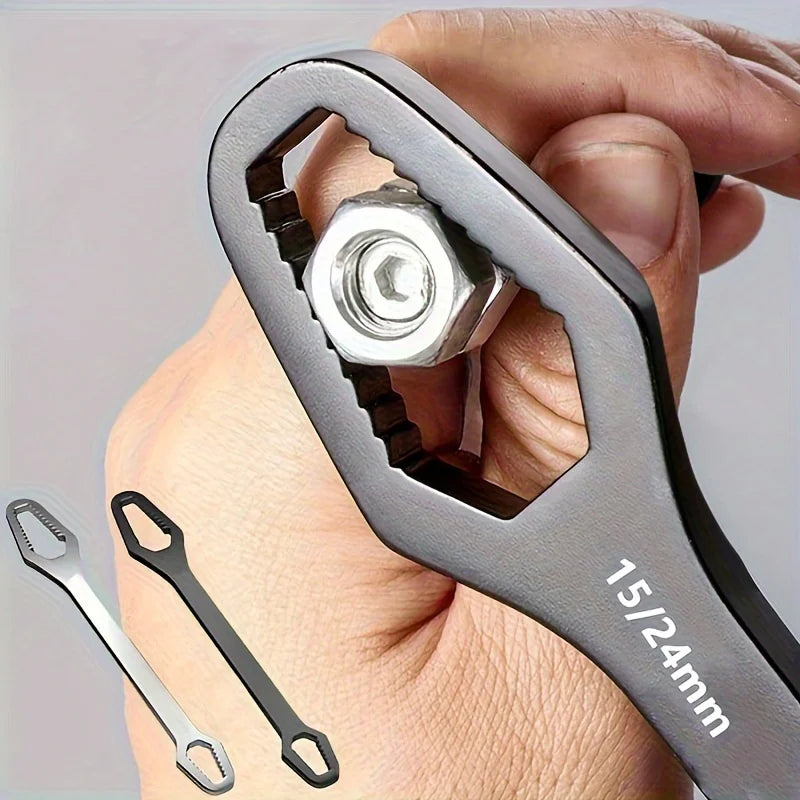 Clé à Molette Double Tête Universelle – Auto-Serrant 3-17mm, Cliquet Ajustable