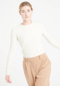 Pull col rond femme en cachemire blanc écru - LILLY 16