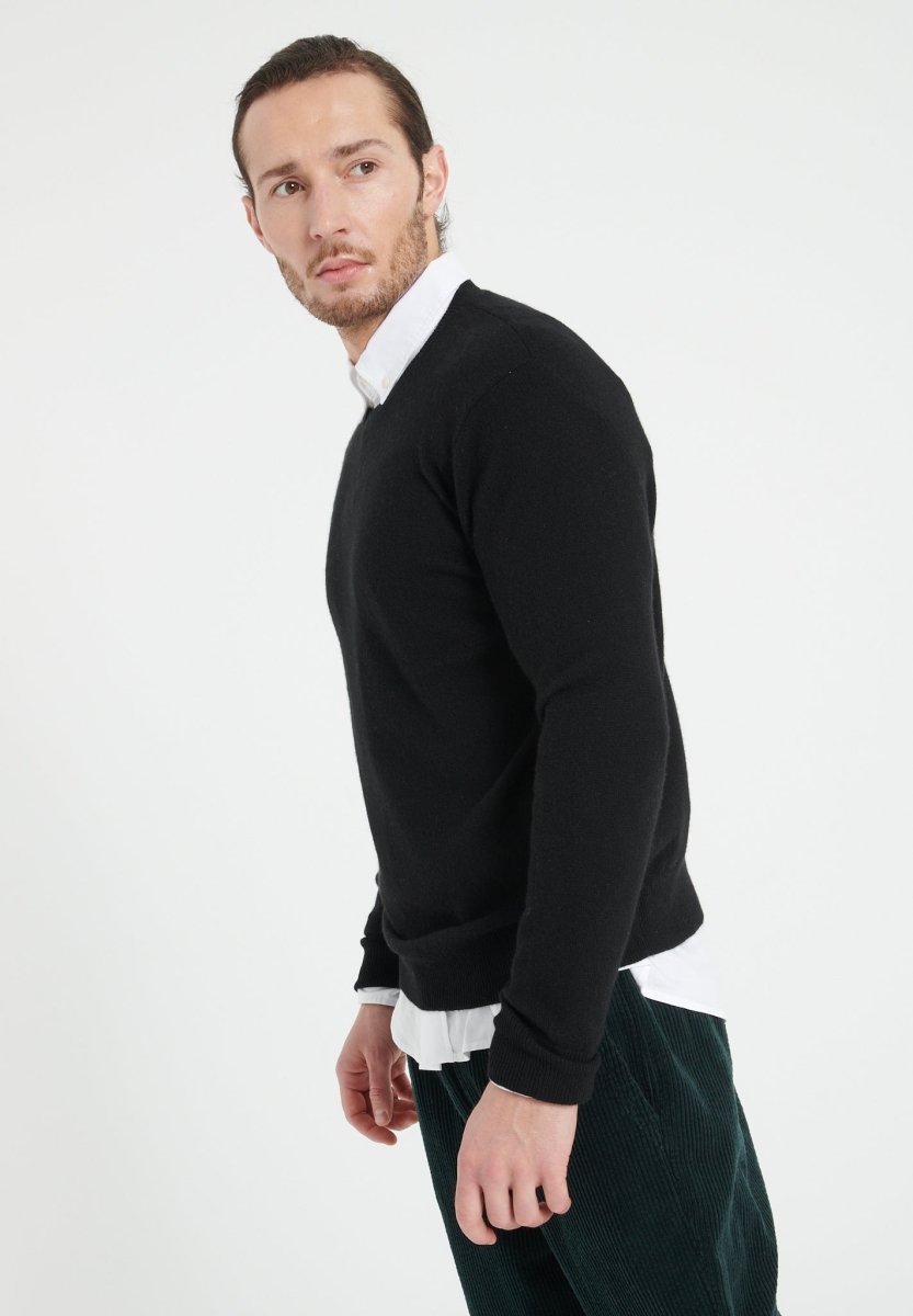 Pull col rond homme en cachemire noir - LUKE 2
