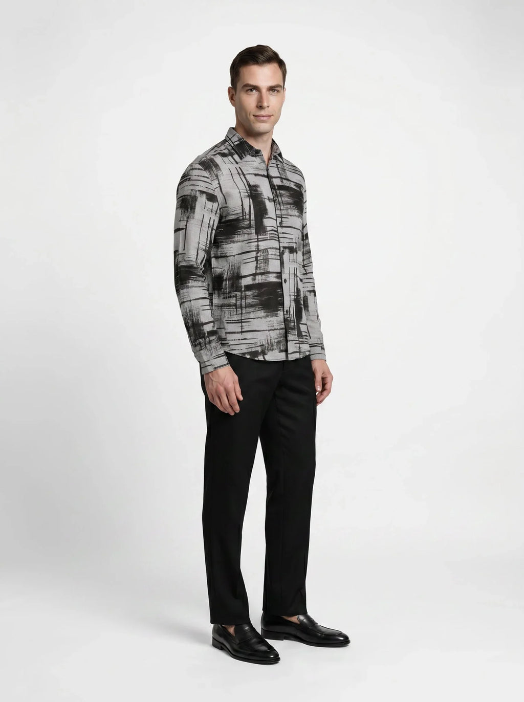 Geometric Harmony Linen Shirt