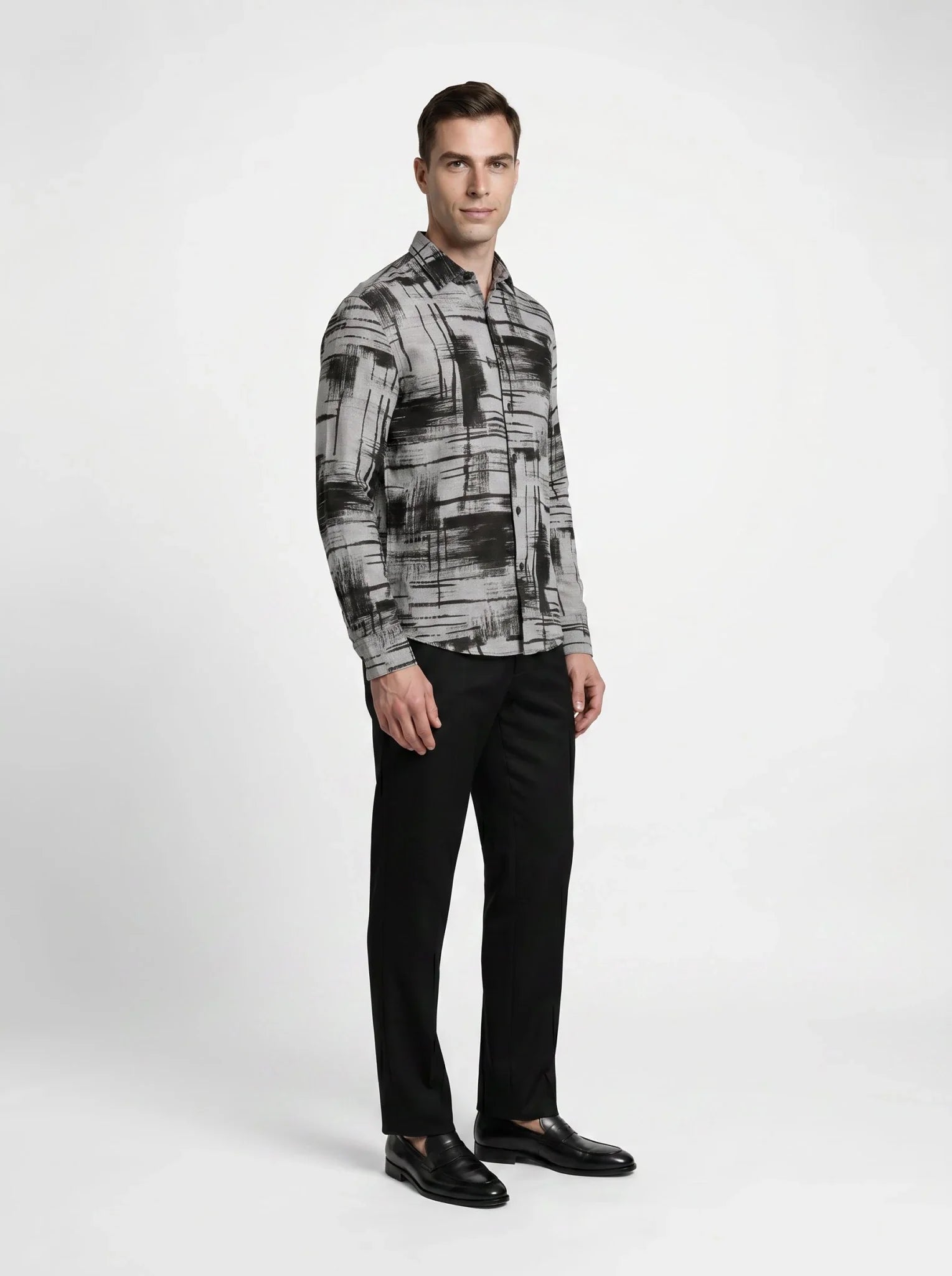 Geometric Harmony Linen Shirt