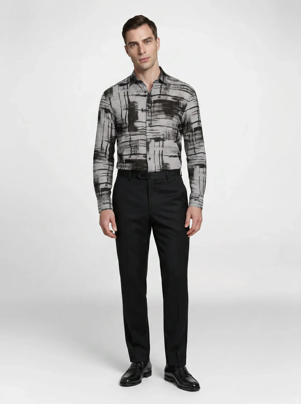 Geometric Harmony Linen Shirt
