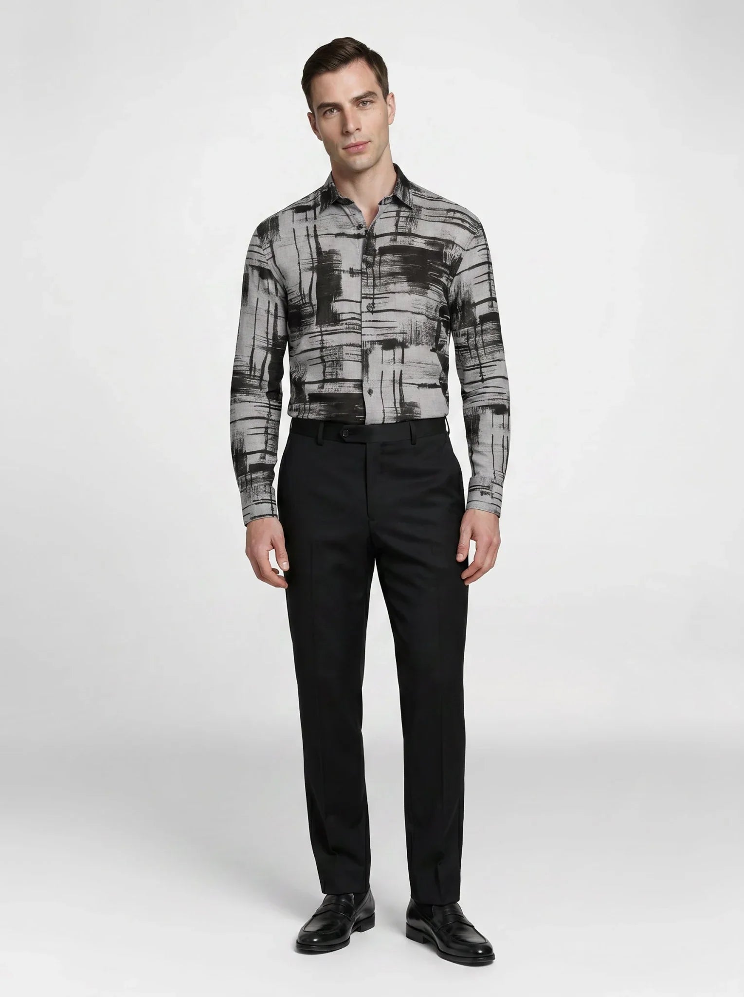 Geometric Harmony Linen Shirt