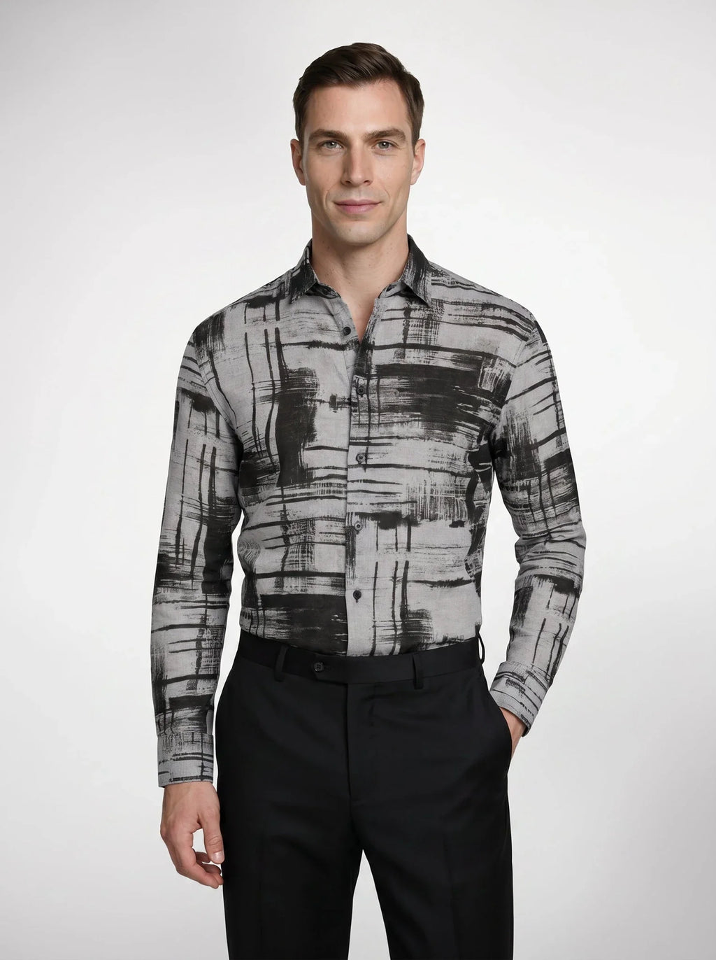 Geometric Harmony Linen Shirt